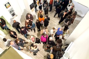 An art opening at the artist supported Alfred Gallery in Tel Aviv, Israel. Photo Adi Levy.